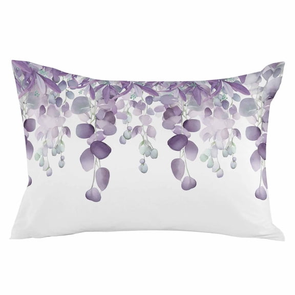 Watercolor Spring Eucalyptus Leaves Body Pillow Cover, Pillowcase Protectors with Zipper, Breathable Decorative Throw Pillow Case Cover, Pillow Shams for Couch Sofa 24x36Inch
