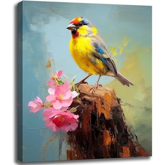 Watercolor Spring Flower Picture Canvas Wall Art Decor for Living Room Farmhouse Decoration Framed Office Decor Kitchen Accessories 12"x15" 1 PCS