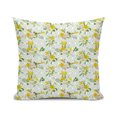 Watercolor Square Throw Pillow Case,Blooming Floral and Leaves,Cushion