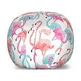 thumbnail image 1 of Watercolor Storage Toy Bag Chair, Flamingos in Many Colors Hand Drawn Bird Exotic Animals Illustration, Stuffed Animal Organizer Washable Bag, Small Size, Pale Blue Salmon Pink, by Ambesonne, 1 of 3