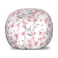 thumbnail image 1 of Watercolor Storage Toy Bag Chair, Vintage Japanese Garden Flourishing Sakura Cherry Branches, Stuffed Animal Organizer Washable Bag, Large Size, Reseda Green Pale Pink, by Ambesonne, 1 of 3