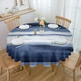 thumbnail image 1 of Watercolor Stripes Abstract Gradient Blue Round Tablecloth Waterproof Table Cover for Wedding Party Decor Dining Table Cover, 1 of 5