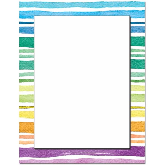 Watercolor Stripes Letterhead Laser & Inkjet Printer Paper, 100 Pack