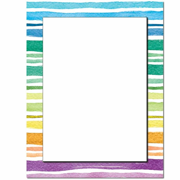 Watercolor Stripes Letterhead Laser & Inkjet Printer Paper, 100 Sheets