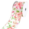 thumbnail image 1 of Watercolor Style Roses Wired Ribbon, 2-1/2-Inch, 10-Yard, 1 of 1