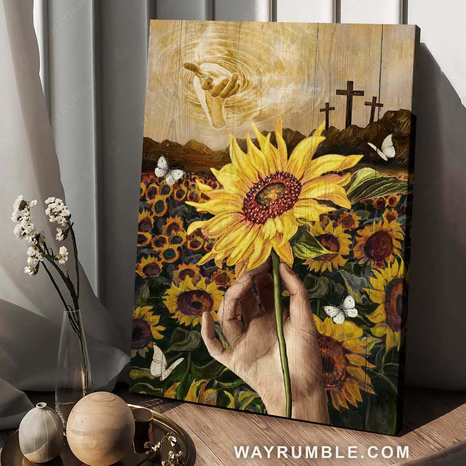 Watercolor Style Style Sunflower Sunflower Field White Butterfly ...