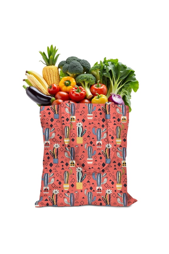 Watercolor Succulent Canvas Tote Bag, Reusable Boho Cactus Handbag, Eco-Friendly Southwestern Succulent Shopping Bag for Women