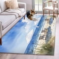 thumbnail image 1 of Watercolor Summer Beach Washable Area Rugs 2.7'x5', Sun Umbrella Low Pile Throw Living Room Rug Non-Slip Sturdy Edge Binding Carpet for Indoor Entryway Bedside Kitchen, 1 of 9