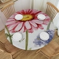 thumbnail image 1 of Watercolor Summer Wildflowers and Insects Table Cover Elastic Edge Fitted Round Waterproof Reusable Tablecloth, 1 of 8