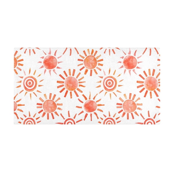 Watercolor Sun Pattern Bath Mat 39x20 Inch Soft Absorbent Non-Slip Plush Bathroom Rug for Floor