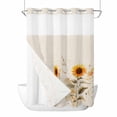 thumbnail image 1 of Watercolor Sunflower No Hooks Shower Curtain with Snap-in Liner Spring Flower Plant Shower Curtains for Bathroom, Waterproof, Easy Install, Washable 72"x84", 1 of 9