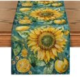 thumbnail image 1 of Watercolor Sunflower Lemon Plant Table Runners Dresser Table r Farmhouse Dining Table Runner Holiday Party ration, 1 of 7