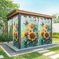 thumbnail image 1 of Watercolor Sunflower Outdoor Curtains for Patio Waterproof, Floral Butterfly Teal Green Leaf Grommet Curtains for Porch Outside Privacy Drape for Gazebo Garden Pergola, 2 Panels, 54x84in, 1 of 9