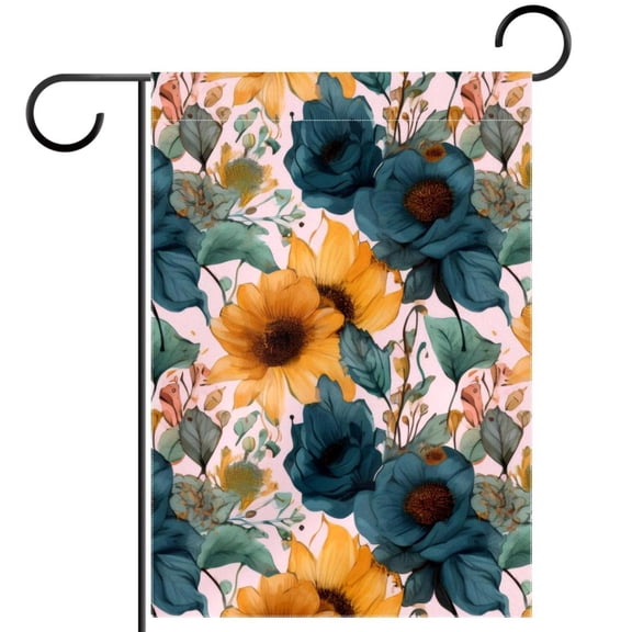 Watercolor Sunflowers Aesthetic Pattern Double Sided Garden Flag Decorative Weather Resistant Yard Flag, Large DIY Vertical Flag for Farmhouse Patio Lawn, 28x40 Inch
