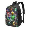 Watercolor Super Mario Travel Laptop Backpack for Adult Kids, 17 Inch