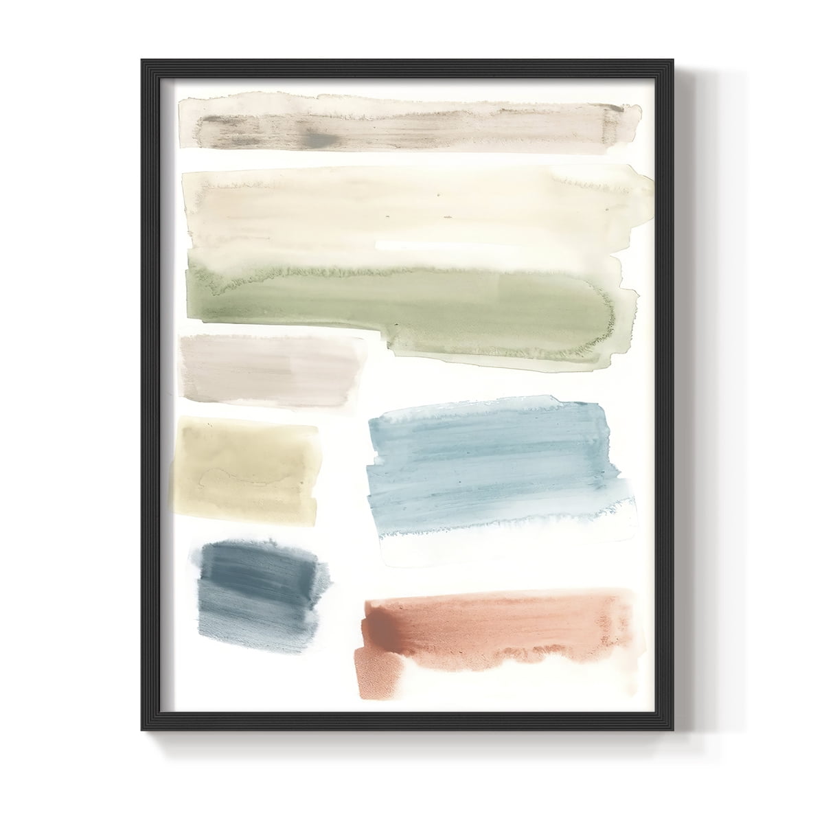 Watercolor Swatches I Framed Print in Black Solid Wood 8 x 10 Framed Print