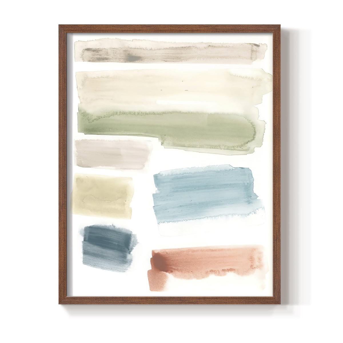 Watercolor Swatches I Framed Print in Brown Solid Wood 11 x 14 Framed Print