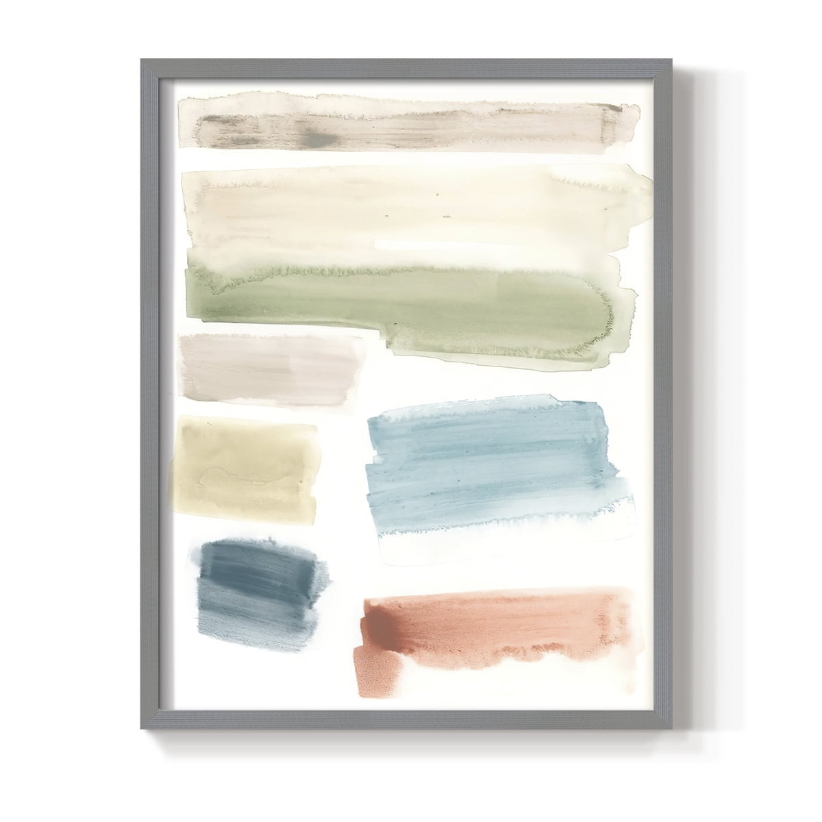 Watercolor Swatches I Framed Print in Gray Solid Wood 8 x 10 Framed Print