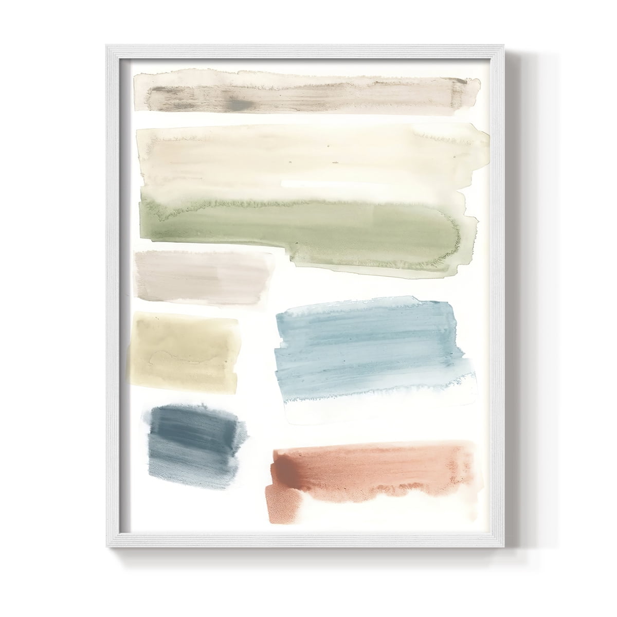 Watercolor Swatches I Framed Print in White Solid Wood 11 x 14 Framed Print