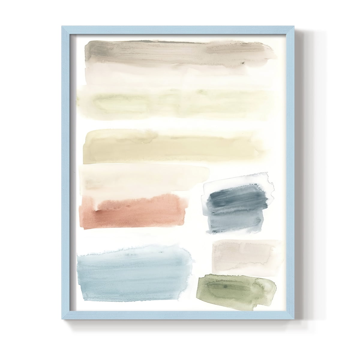 Watercolor Swatches II Framed Print in Blue Solid Wood 11 x 14 Framed Print