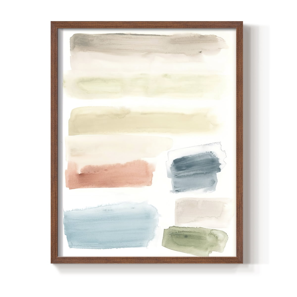 Watercolor Swatches II Framed Print in Brown Solid Wood 8 x 10 Framed Print