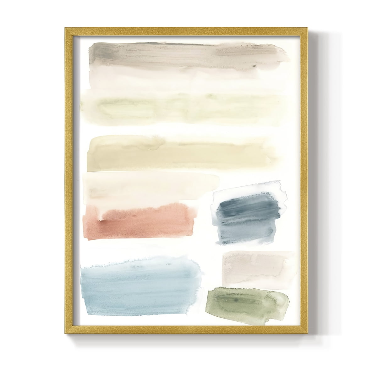 Watercolor Swatches II Framed Print in Gold Solid Wood 11 x 14 Framed Print