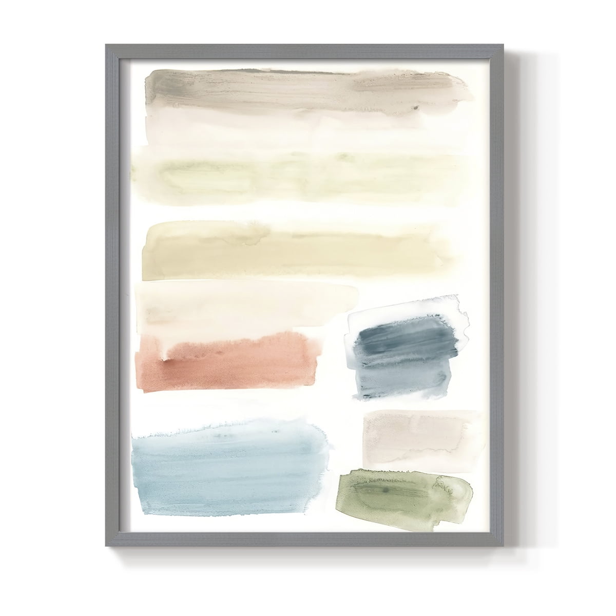 Watercolor Swatches II Framed Print in Gray Solid Wood 22 x 28 Framed Print