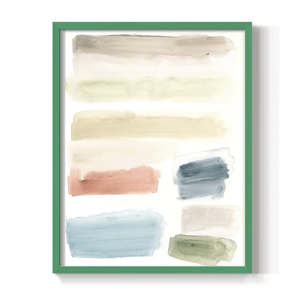 Watercolor Swatches II Framed Print in Green Solid Wood 11 x 14 Framed Print