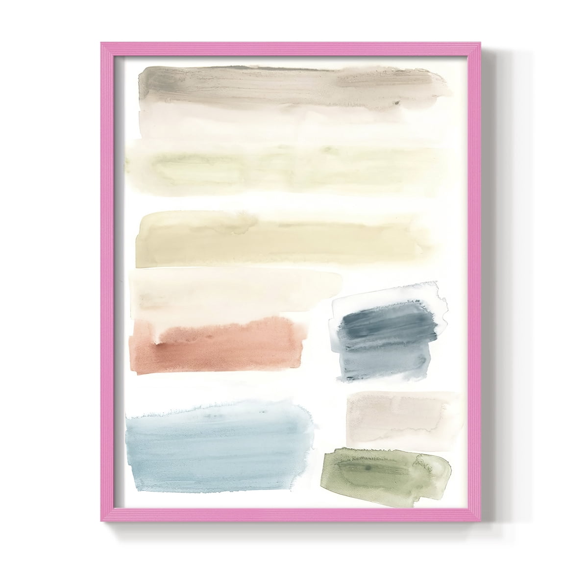 Watercolor Swatches II Framed Print in Pink Solid Wood 8 x 10 Framed Print