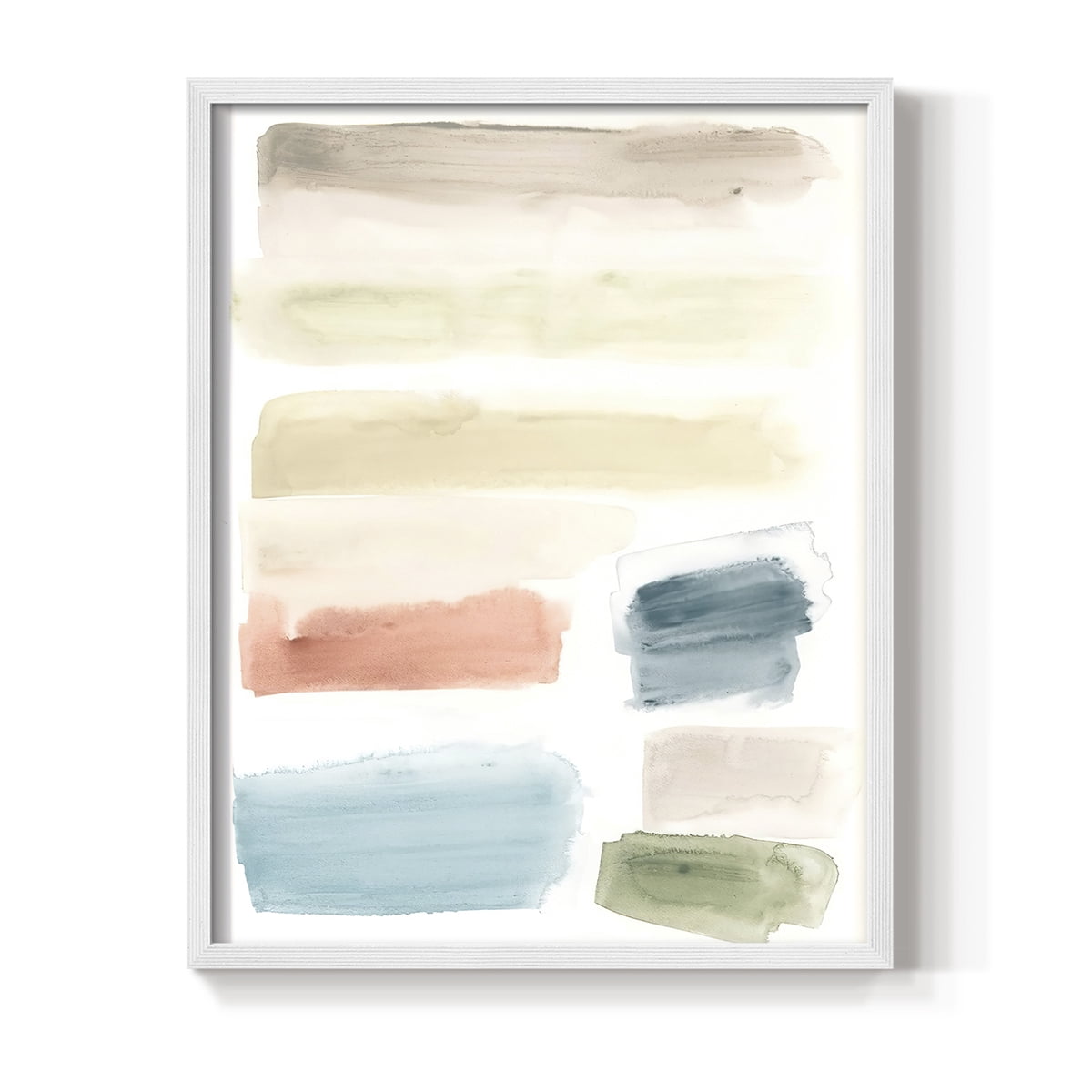 Watercolor Swatches II Framed Print in White Solid Wood 11 x 14 Framed Print