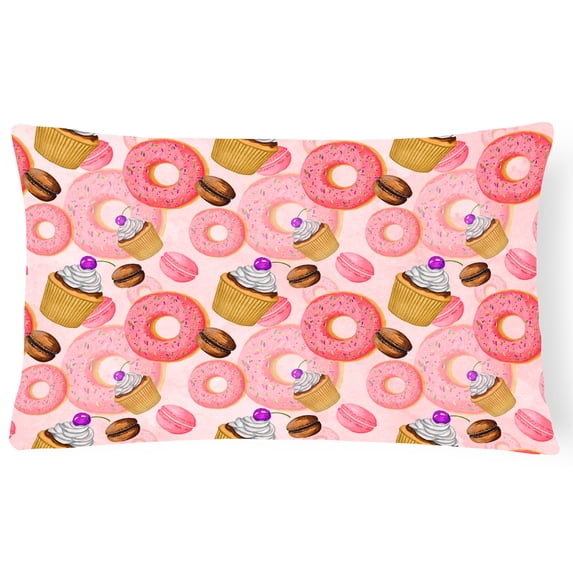 Watercolor Sweet Pastries Canvas Fabric Decorative Pillow