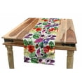 thumbnail image 1 of Watercolor Table Runner, Tropical Flower Pattern Various Tropical Plants Calla Chinese Hibiscus Anemone, Dining Room Kitchen Rectangular Runner, 3 Sizes, by Ambesonne, 1 of 2
