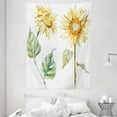 thumbnail image 1 of Watercolor Tapestry, Alluring Sunflowers Summer Inspired Design Agriculture, Wall Hanging for Bedroom Living Room Dorm Decor, 60W X 80L Inches, Earth Yellow Pale Yellow Green, by Ambesonne, 1 of 2