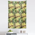 thumbnail image 1 of Watercolor Tapestry, Leopards in the Jungle Tropical Scene Tree Branches and Leaves, Fabric Wall Hanging Decor for Bedroom Living Room Dorm, 5 Sizes, Yellow Green Pale Yellow, by Ambesonne, 1 of 1