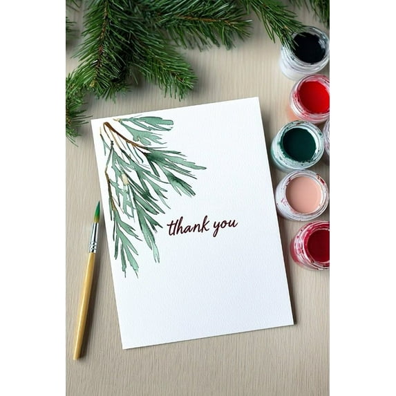 Watercolor Thank You Card - Beautiful Botanical Design - Blank Inside, Perfect for All Occasions - Includes Envelope - Ideal for Grateful Messages