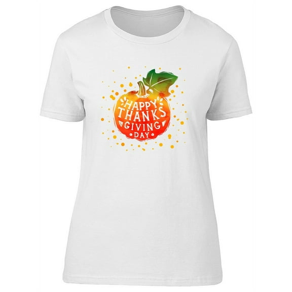 Watercolor Thanksgiving Pumpkin T-Shirt Women -Image by Shutterstock, Female Small