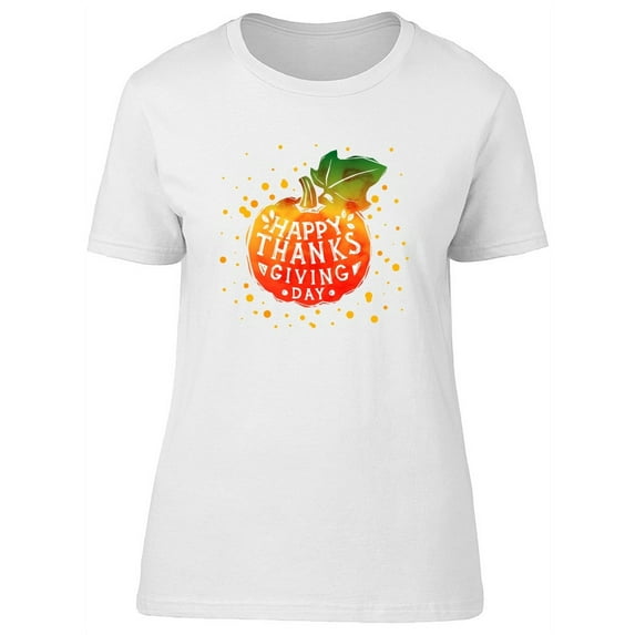Watercolor Thanksgiving Pumpkin T-Shirt Women -Image by Shutterstock, Female x-Large