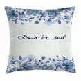 thumbnail image 1 of Watercolor Throw Pillow Cushion Cover, Blue Flowers and Branches with Leaves Natural Imagery Fine Art Theme, Decorative Square Accent Pillow Case, 18 X 18 Inches, Royal Blue Pale Blue, by Ambesonne, 1 of 2