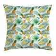thumbnail image 1 of Watercolor Throw Pillow Cushion Cover, Exotic Fruits Pattern Pineapples Bananas Oranges Tropical Leaves, Decorative Square Accent Pillow Case, 18 X 18 Inches, Green Yellow Pale Brown, by Ambesonne, 1 of 2