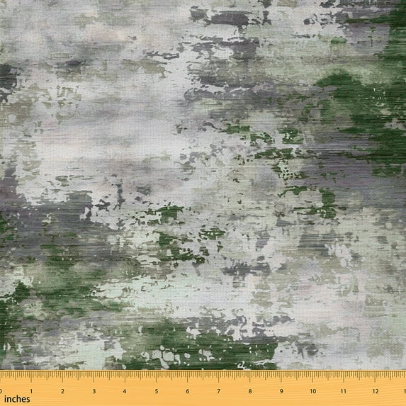 Watercolor Tie Dye Fabric by the Yard,Modern Abstract Upholstery Fabric for Chairs Sofa,Green Grey Ombre Decor Fabric,Contemporary Grunge Aesthetic Quilt Fabric (Green Grey,1 Yard)
