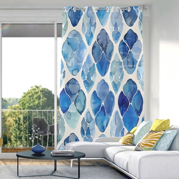 Watercolor Tortoise Shell Blackout Curtains 84"x42" Thermal Insulated Curtain 1 Panel