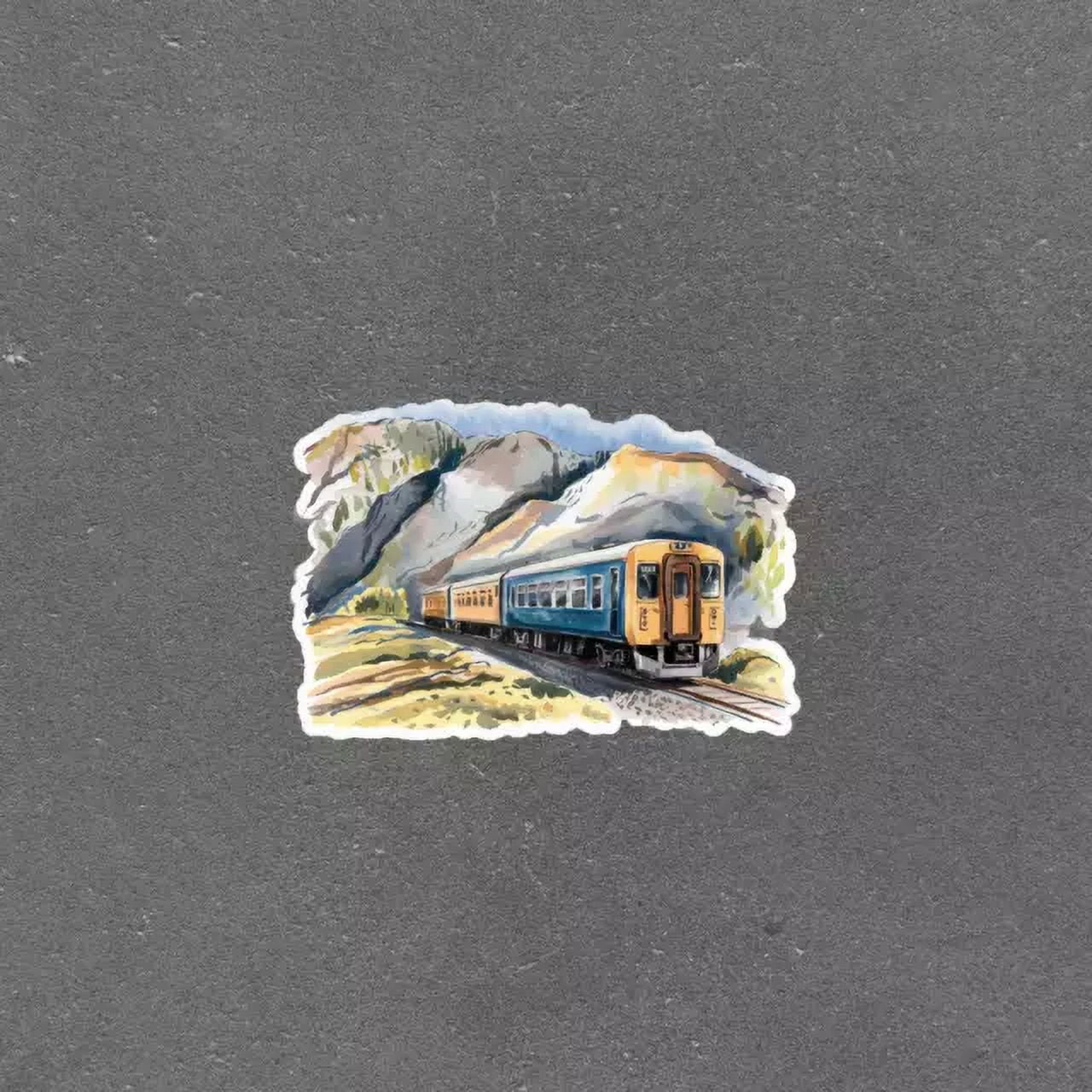 Watercolor Train In Mountains Sticker - Vintage Travel Decal For ...
