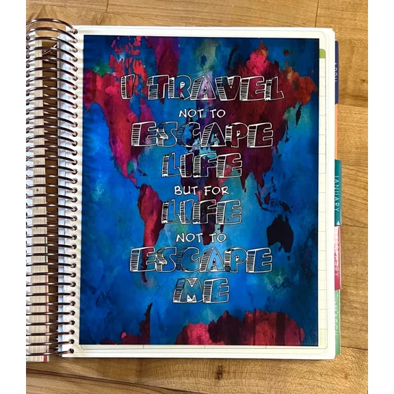 Watercolor Travel Quote 2 Sided Dashboard 4 Use With Erin Condren Life Planner