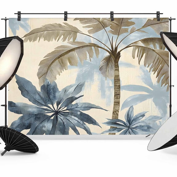 Watercolor Tree Backdrop for Photography, Palm Trees Vintage Photo Backdrop Portrait Background Party Banner Photo Backgrounds for Studio Booth Props, 7x5ft