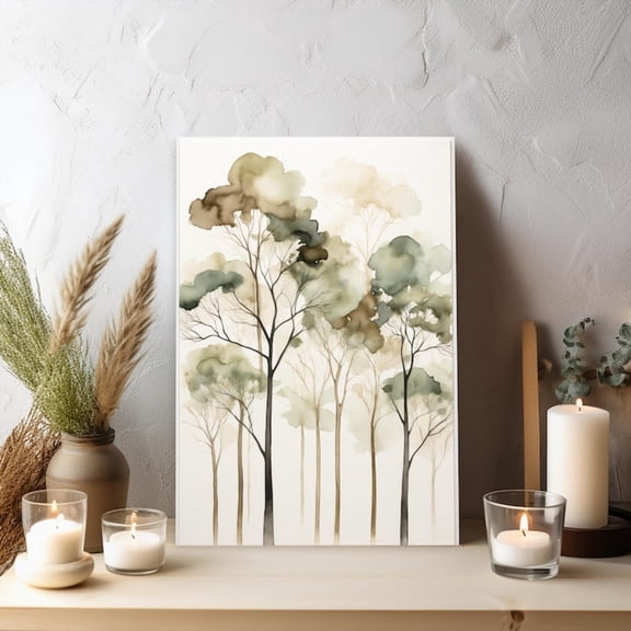 Watercolor Tree Canvas Print Minimalist Forest Wall Art Decor Canvas Art for Home Wall Decor