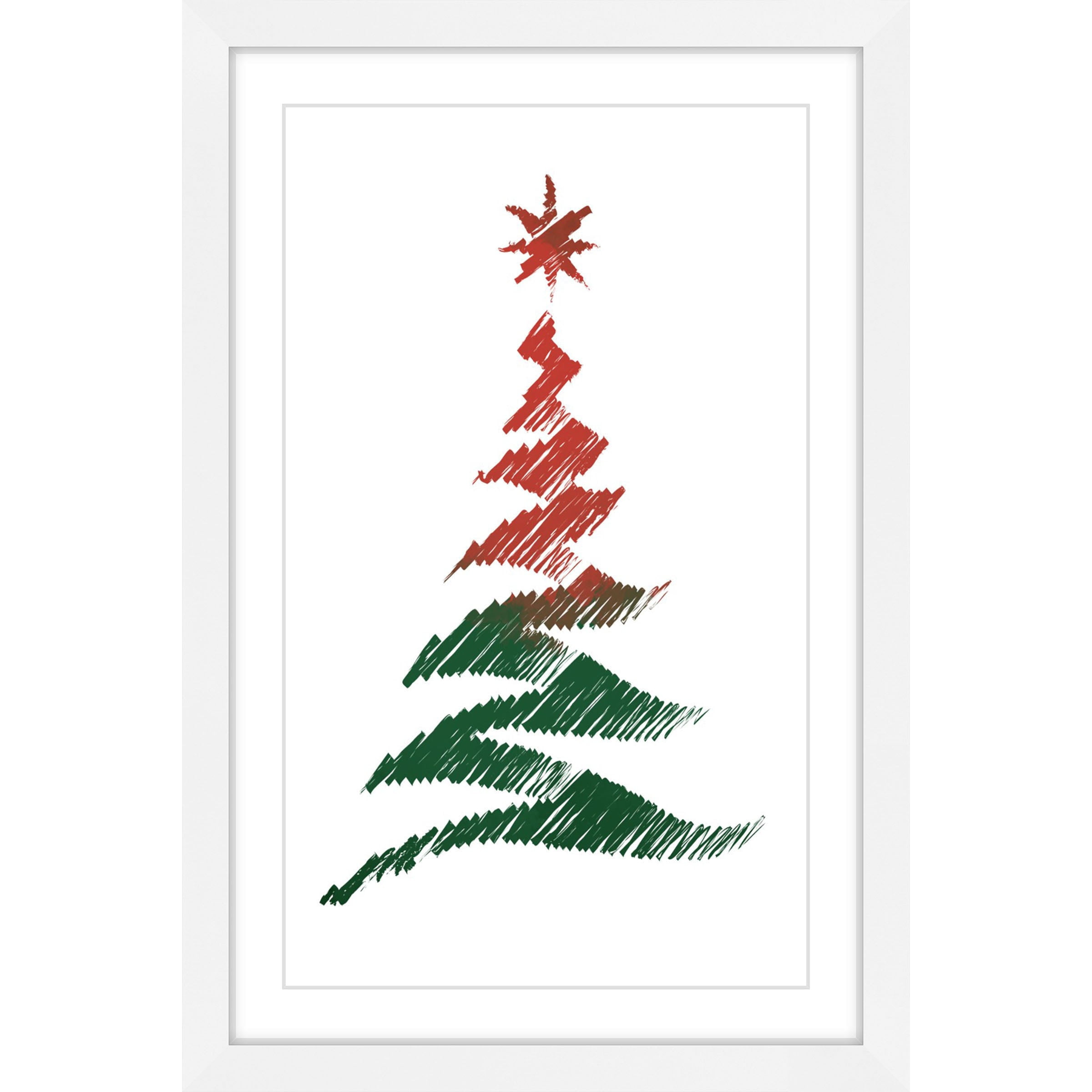 "Watercolor Tree" Framed Painting Art Print, 20" x 1.5"