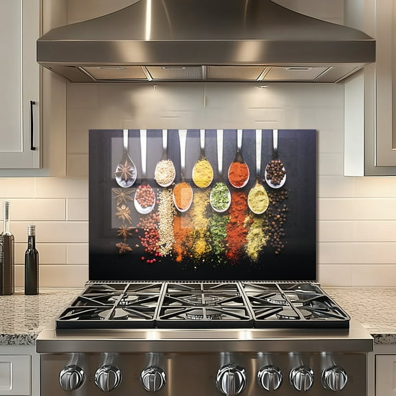 Watercolor Tree of Life Tempered Glass Backsplash For Kitchen Behind Stove,Stove Back Top Cover,Easy to Clean Glass Splashback, Sink Cover Splash Guard,Home Kitchen Wall Decor
