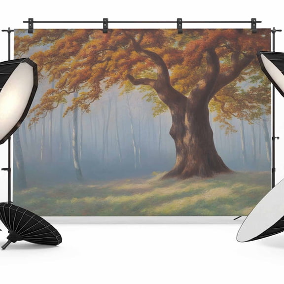Watercolor Tree Photography Backdrop 7x5FT, Fall Landscape Photo Backdrops, Background for Photography Studio Photo Studio Background, Back Drop for Photoshoot