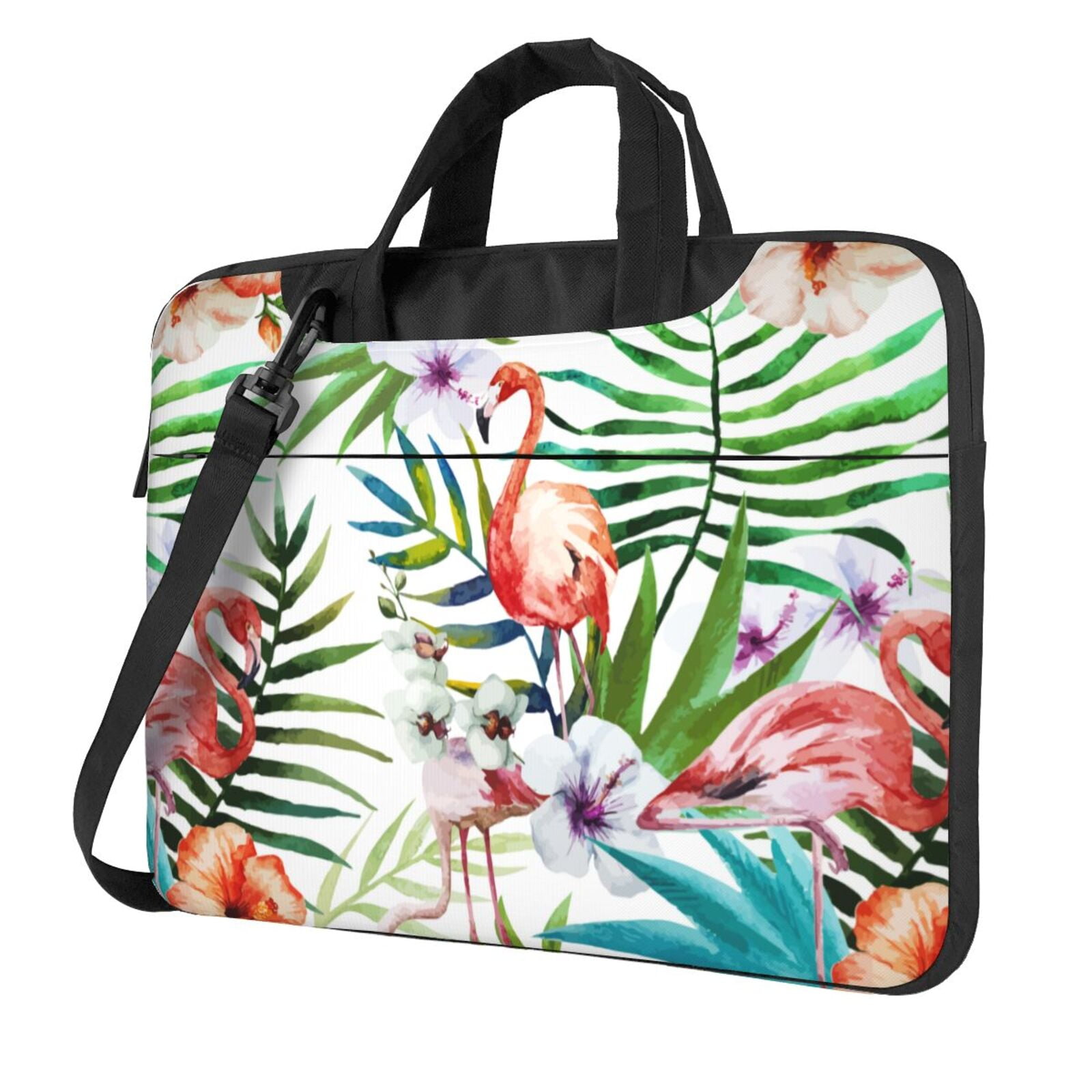 Watercolor Tropical Filamingo Laptop Bag for Women Men 15.6" Slim Multi