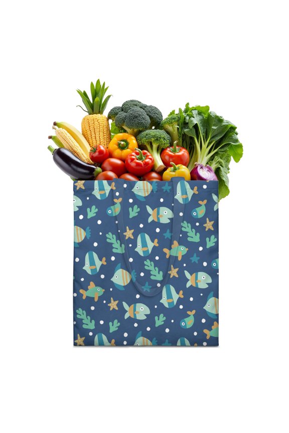 Watercolor Tropical Fish Drawstring Backpack – Ocean Coral Reef Boho Nautical Sling Bag for Beach, Travel & Summer Adventures